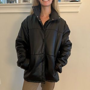 Genuine Leather Puffer Jacket
